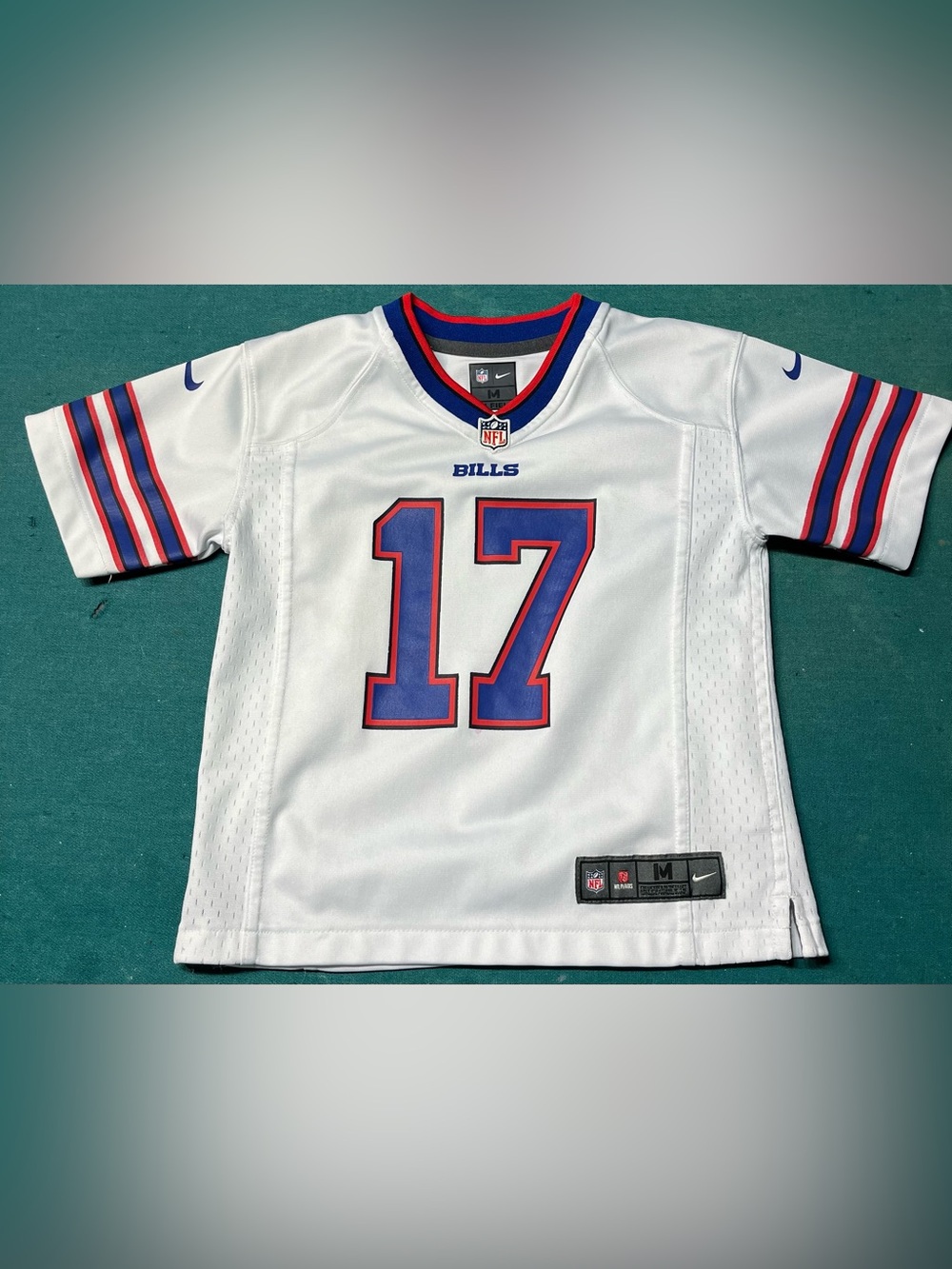 Nike Kids Josh Allen Buffalo Bills White Blue Red #17 Jersey